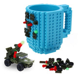 350ml Creative Coffee Mug Travel Cup Kids Adult Cutlery Lego Mug Drink Mixing Cup Dinnerware Set for Child