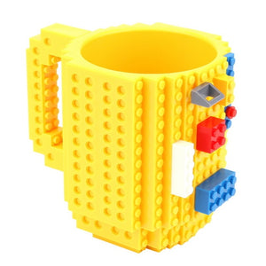 350ml Creative Coffee Mug Travel Cup Kids Adult Cutlery Lego Mug Drink Mixing Cup Dinnerware Set for Child